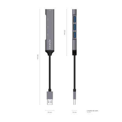 Hub USB 3.0 Aisens A106-0540/ 4xUSB