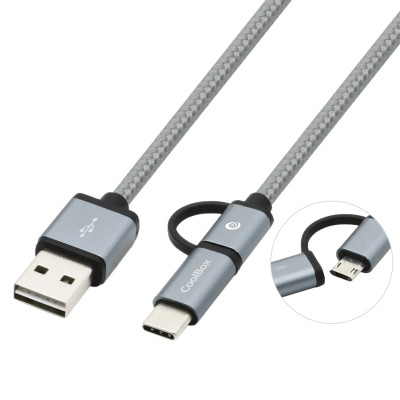 Coolbox cable multiusb micro/c gris