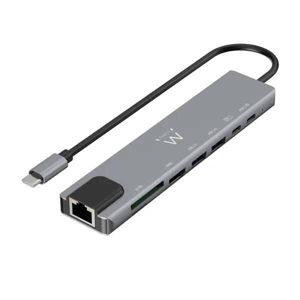 Ewent docking multipuerto usb-c, 8 en 1, hdmi 4k