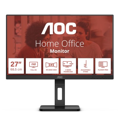 AOC 27E3QAF 27'/ Full HD/ Multimedia/ Regulable en altura/ Negro