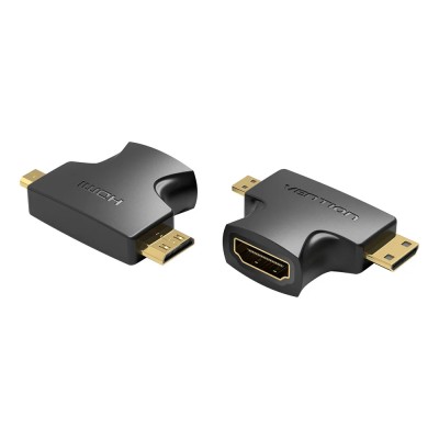 Adaptador HDMI 2 en 1 Vention AGFB0/ HDMI Hembra a Micro HDMI