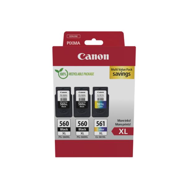 Cartucho de Tinta Original Canon PG-560XL + CL-561XL Multipack Alta Capacidad/ 2x Negro/ Tricolor