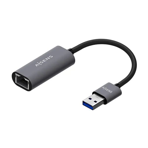 Adaptador USB 3.0 Aisens A106-0708/ USB Macho - RJ45 Hembra/ 15cm/ Gris