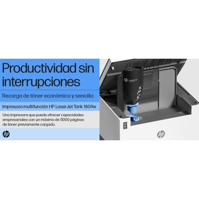 Multifunción Recargable Láser Monocromo HP Laserjet Tank 1604w