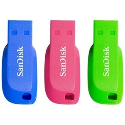 Pendrive 32GB SanDisk Cruzer Blade Pack 3 USB 2.0