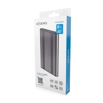 Aisens ASE-2526GR Caja externa de aluminio Gris para Disco Duro