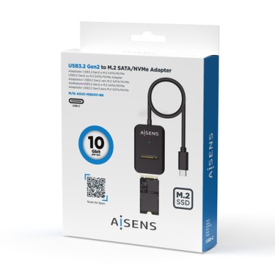 Aisens ASUC-M2D011-BK Mini Docking USB-C para disco SSD M2