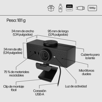 Webcam HP 620 FHD/ 1920 x 1080 Full HD