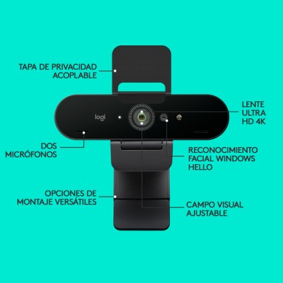 Webcam Logitech Brío Stream/ Enfoque Automático/ 4K