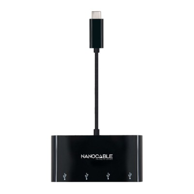 Hub USB Tipo-C Nanocable 10.16.4401-BK / 4xUSB