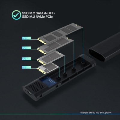 Caja Externa para Disco SSD M.2 NVMe TooQ TQE-2223B/ USB 3.2/