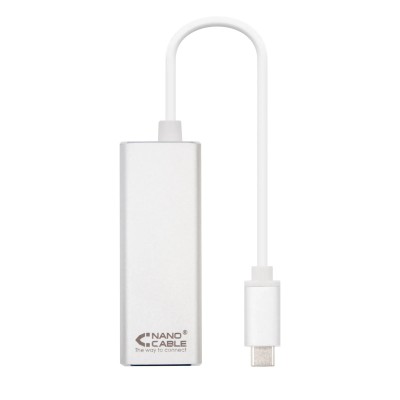 Adaptador USB Tipo-C - RJ45 Nanocable 10.03.0402/ 1000Mbps