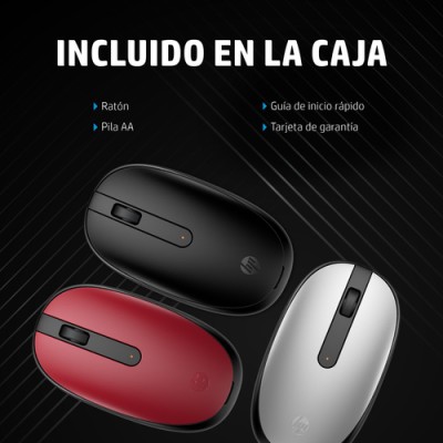 Ratón Inalámbrico por Bluetooth HP 240/ Hasta 1600 DPI/ Rojo