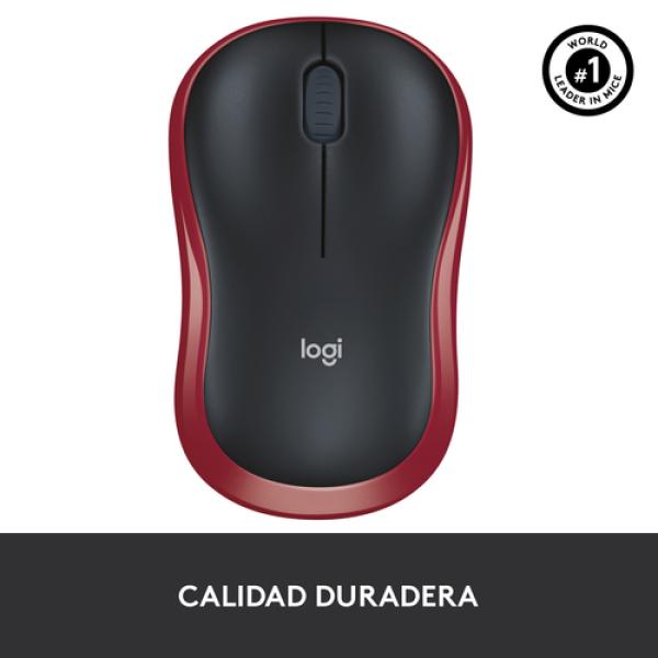 Ratón Inalámbrico Logitech M185/ Hasta 1000 DPI/ Rojo