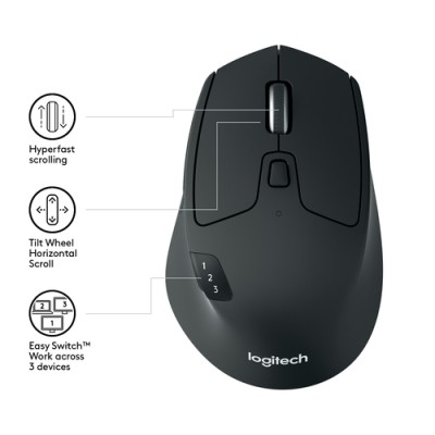 Ratón Inalámbrico por Bluetooth Logitech M720 Triathlon/ Hasta