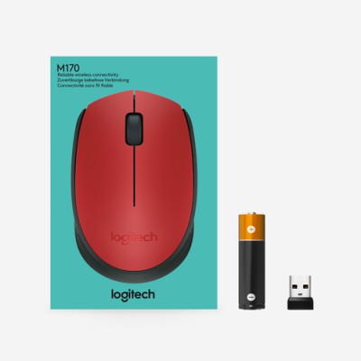 Ratón Inalámbrico Logitech M171/ Hasta 1000 DPI/ Rojo