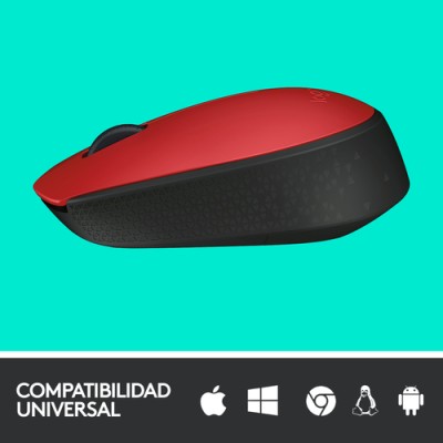 Ratón Inalámbrico Logitech M171/ Hasta 1000 DPI/ Rojo