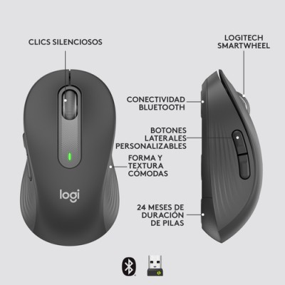 Ratón Inalámbrico por Bluetooth Logitech Signature M650 L/