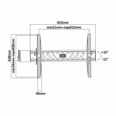 Soporte de Pared Inclinable Aisens WT70T-019 para TV de 37-70'/