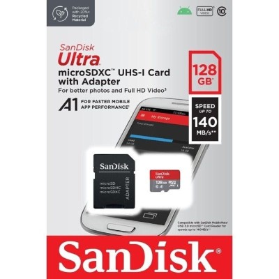 Tarjeta de Memoria SanDisk Ultra 128GB microSD XC con