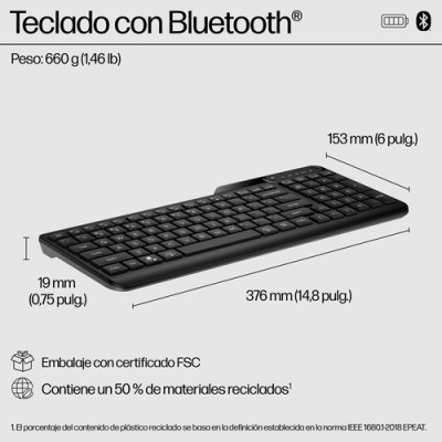 Teclado Inalámbrico HP 460 Multidispositivo/ Negro