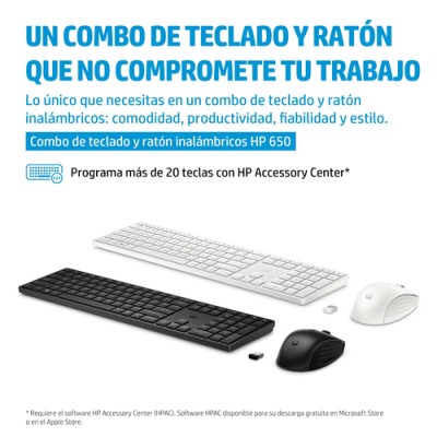 Teclado y Ratón Inalámbricos HP 650/ Negro