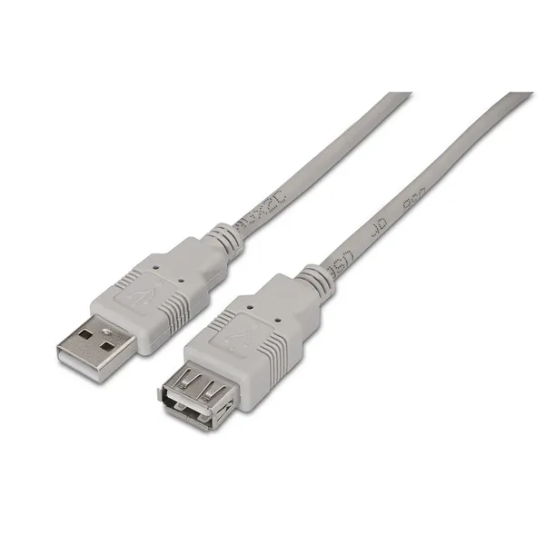 Cable Alargador USB 2.0 Aisens A101-0012/ USB Macho - USB Hembra/ Hasta 2.5W/ 60Mbps/ 1m/ Beige