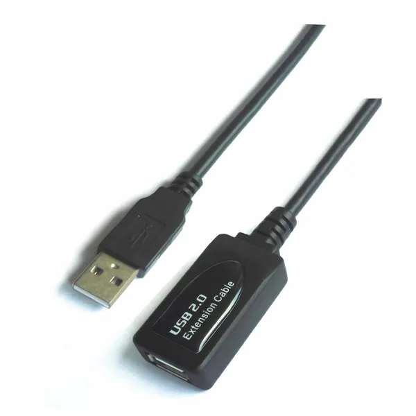 Cable Alargador USB 2.0 Aisens A101-0020/ USB Macho - USB Hembra/ Hasta 2.5W/ 60Mbps/ 15m/ Negro