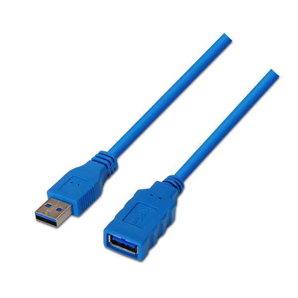 Cable Alargador USB 3.0 Aisens A105-0045/ USB Macho - USB Hembra/ Hasta 9W/ 625Mbps/ 1m / Azul