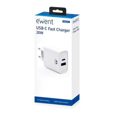 Ewent cargador rapido q3 20w usb-c y usb-a