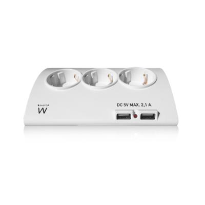 Ewent ew3935 regleta 5 schuko + 2 usb 2.1a