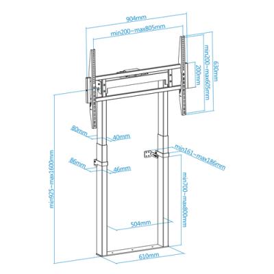 Tooq soporte suelo fijo eléctrico titán 55"-100"