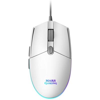 Ratón Gaming Mars Gaming MMGW/ Hasta 3200 DPI/ Blanco