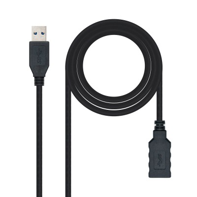 Cable Alargador USB 3.0 Nanocable 10.01.0901-BK/ USB Macho -