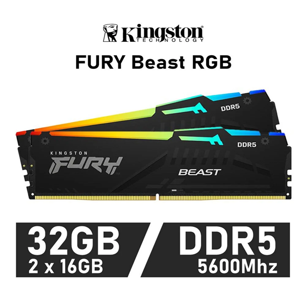 Kingston Fury Beast RGB KIT DUO 32GB (2x16GB) 5600MHz DDR5 CL40 1.1v