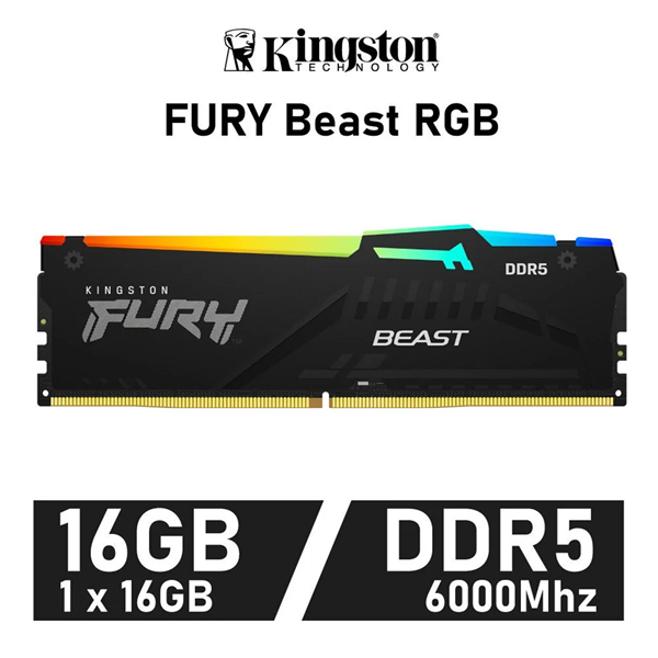 Kingston Fury Beast RGB 16GB 6000MHz DDR5 CL30 1.4v