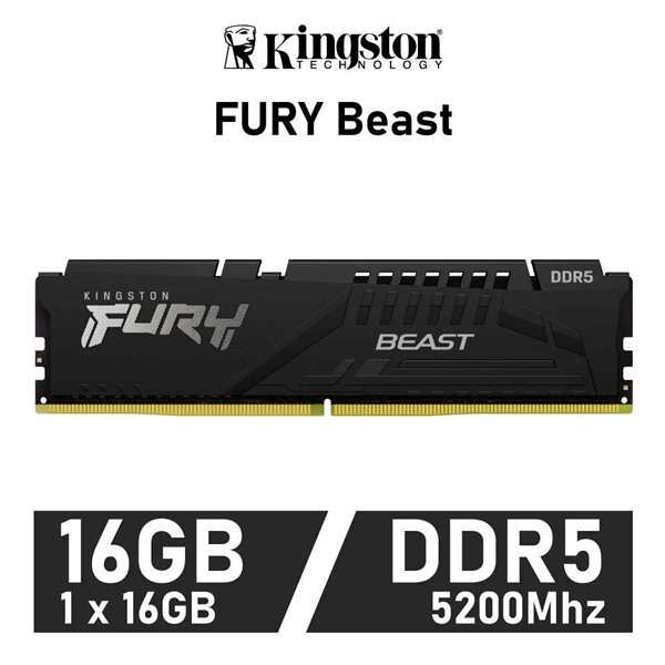 Kingston Fury Beast 16GB 5200MHz DDR5 CL40 1.25v