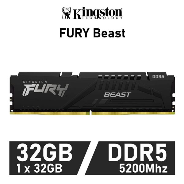 Kingston Fury Beast 32GB 5200MHz DDR5 CL40 1.25v