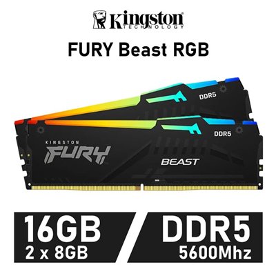 Kingston Fury Beast RGB KIT DUO 16GB (2x8GB) 5600MHz DDR5 CL40