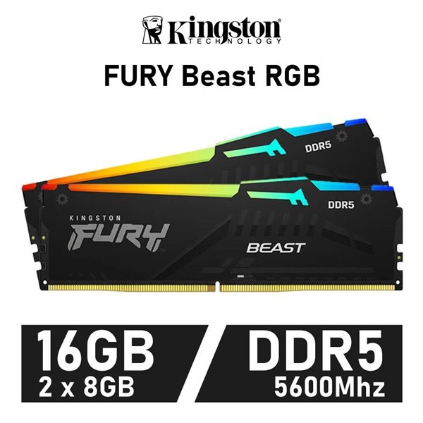 Kingston Fury Beast RGB KIT DUO 16GB (2x8GB) 5600MHz DDR5 CL40 1.25v