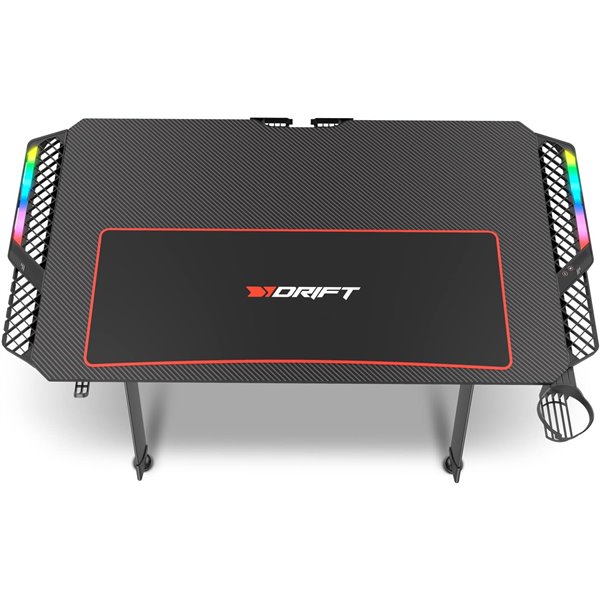 Drift DZ150RGB Mesa Gaming Fibra de Carbono Laterales RGB , Alfombrilla,Soporte100 x 60 x 75 cm