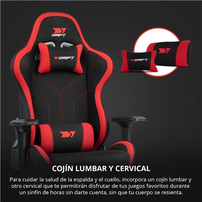 Drift DR110 Negra/Roja Silla Profesional Gaming Cojines