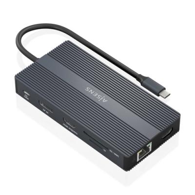 Docking USB Tipo-C Aisens ASUC-12P017-GR/ 2xHDMI/ 4xUSB/ 1xUSB