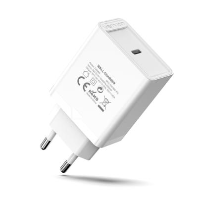 Cargador de Pared Vention FADW0-EU/ 1xUSB Tipo-C/ 20W