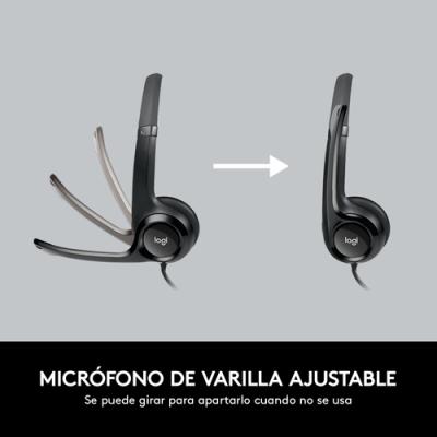 Auriculares Logitech H390/ con Micrófono/ USB/ Negros