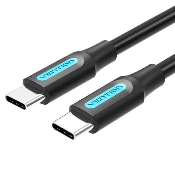 Cable USB 2.0 Tipo-C Vention COSBG/ USB Tipo-C Macho - USB Tipo-C Macho/ Hasta 60W/ 480Mbps/ 1.5m/ Negro