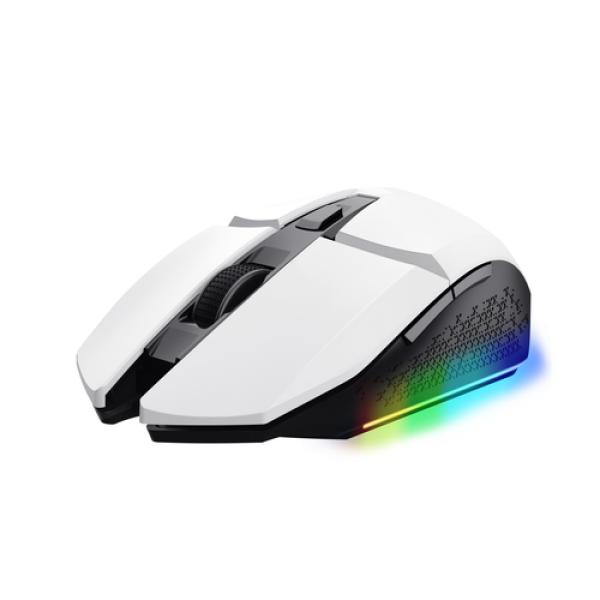 Ratón Gaming Inalámbrico Trust Gaming GXT 110 Felox/ Batería recargable/ Hasta 4800 DPI/ Blanco