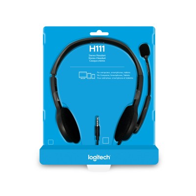 Auriculares Logitech H111/ con Micrófono/ Jack 3.5/ Negros