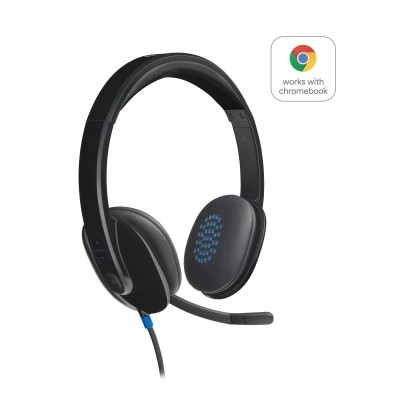 Auriculares Logitech H540/ con Micrófono/ USB/ Negros