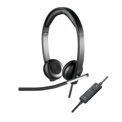 Auriculares Logitech H650e/ con Micrófono/ USB/ Negros